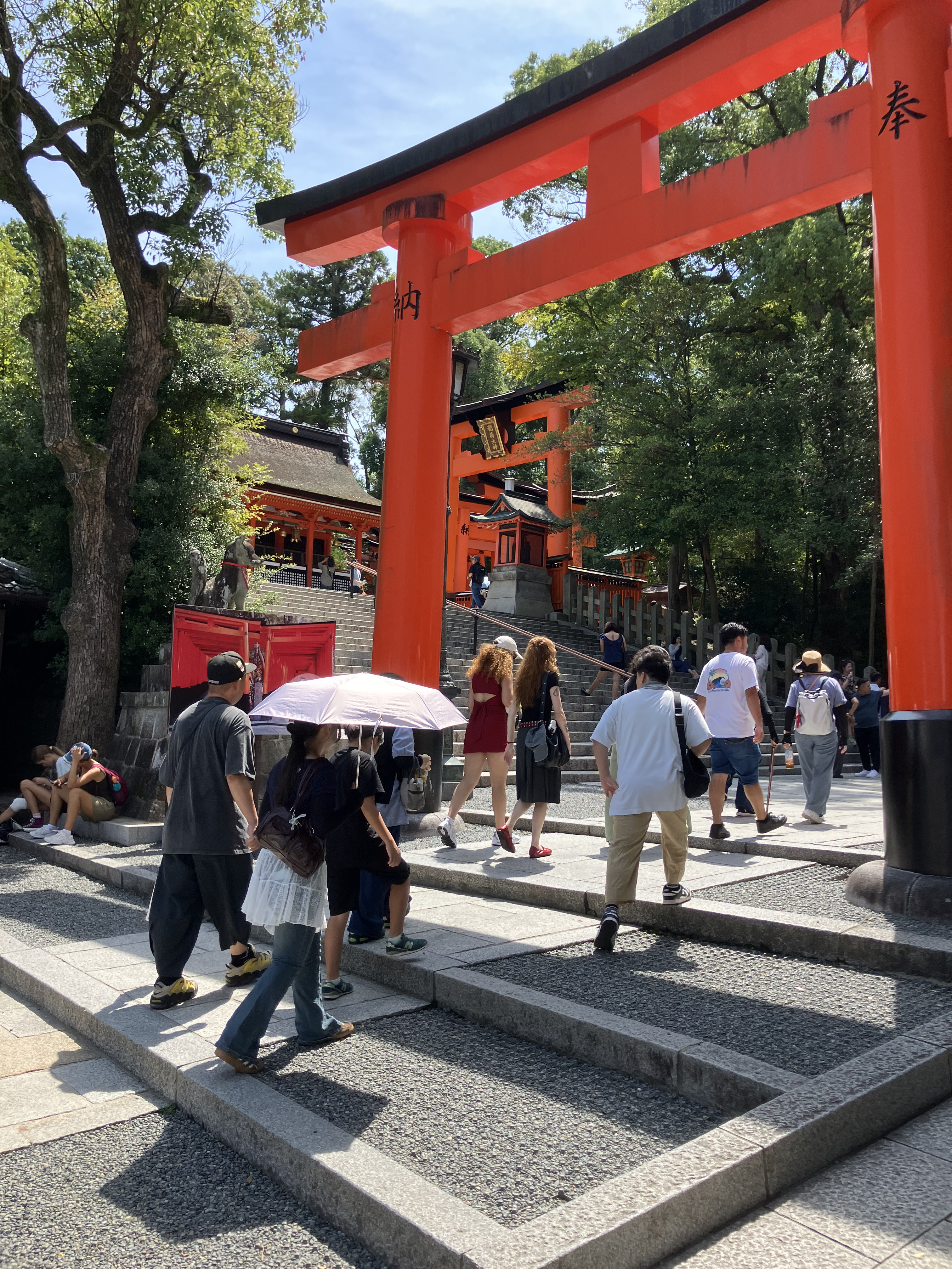  Fushimi Inari Taisha Shrine step in front of senbon torii