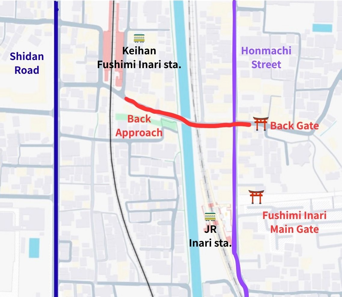 Map around Fushimi Inari Taisha Shrine